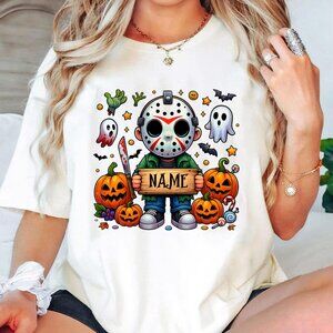 Halloween Horror Movie T-Shirts, Custom Name Horror Chibi T-shirt
